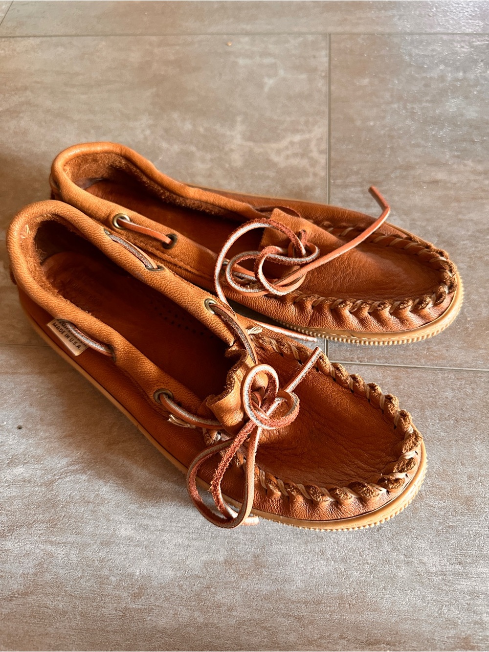 Women’s Adirondack Leather Moccasin Boat Shoes - Tan
